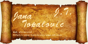 Jana Topalović vizit kartica